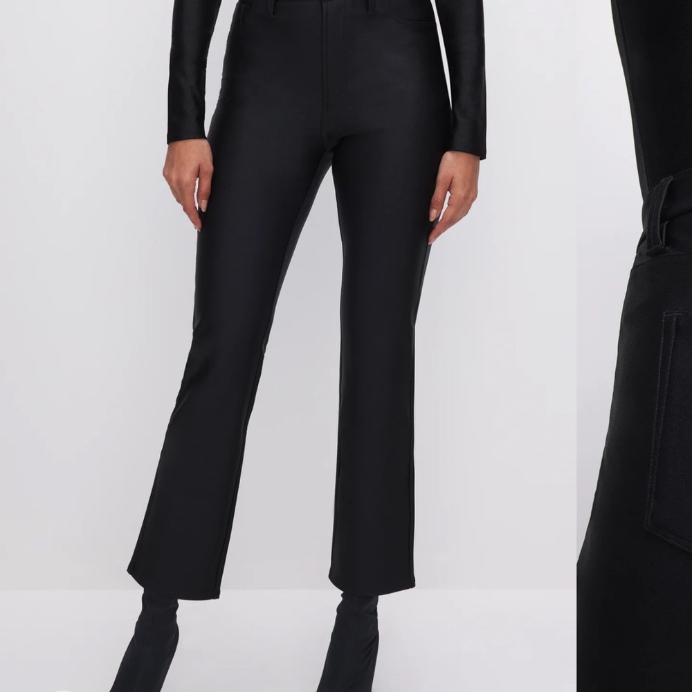 Good American Black Boot Cut Flare Pants High-Rise